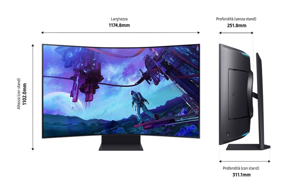 Samsung Monitor Gaming Odyssey Ark 2ª Gen. da 55" UHD Curvo