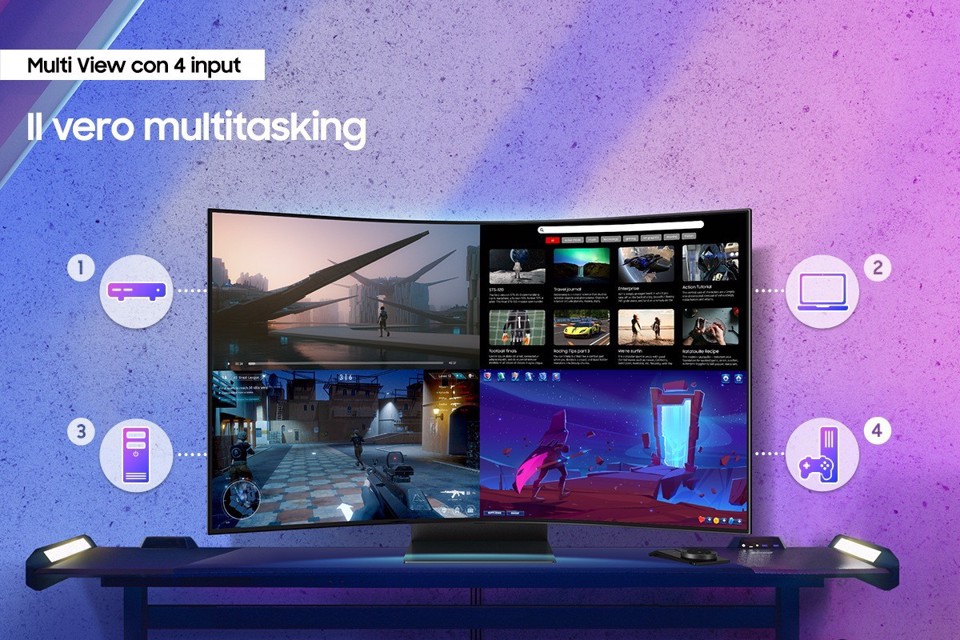 Samsung Monitor Gaming Odyssey Ark 2ª Gen. da 55" UHD Curvo