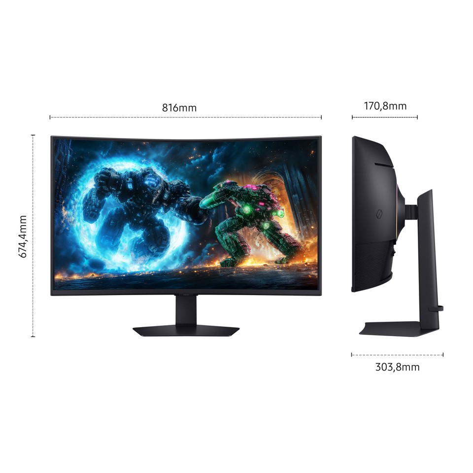 Samsung Monitor Gaming Odyssey G7 - G75F da 37" UHD Curvo