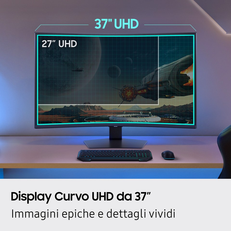 Samsung Monitor Gaming Odyssey G7 - G75F da 37" UHD Curvo