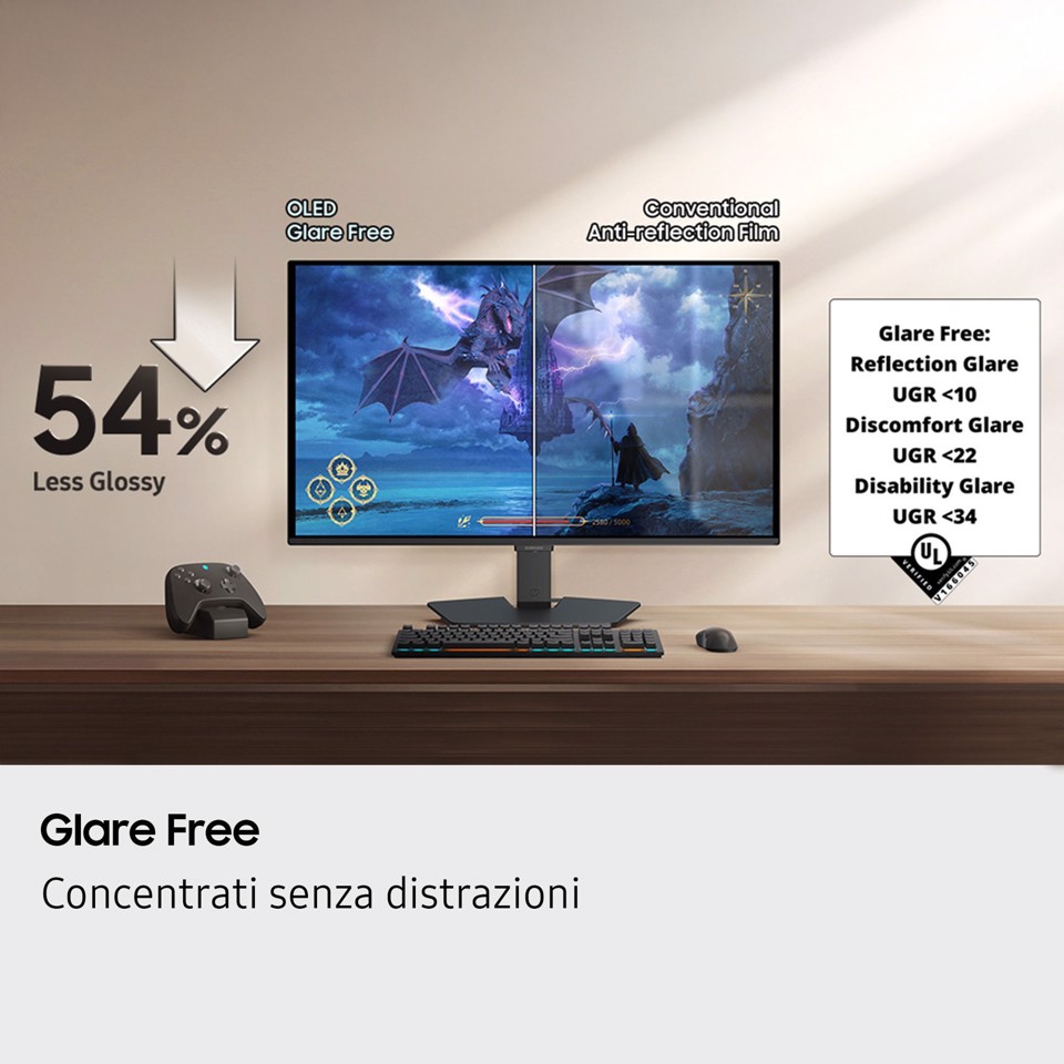 Samsung Monitor Gaming Odyssey OLED G5 - G50SF da 27" QHD Flat