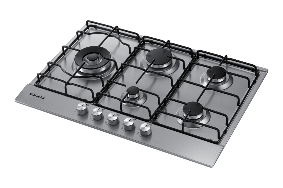 Samsung NA75M3130AS Nero, Acciaio inossidabile Da incasso Gas 5 Fornello(i)