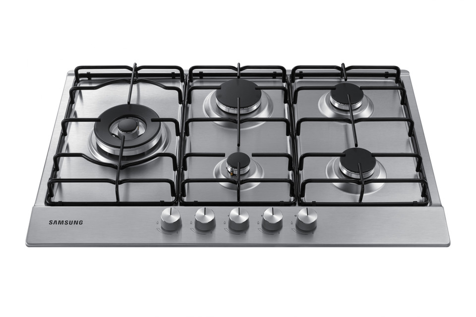 Samsung NA75M3130AS Nero, Acciaio inossidabile Da incasso Gas 5 Fornello(i)