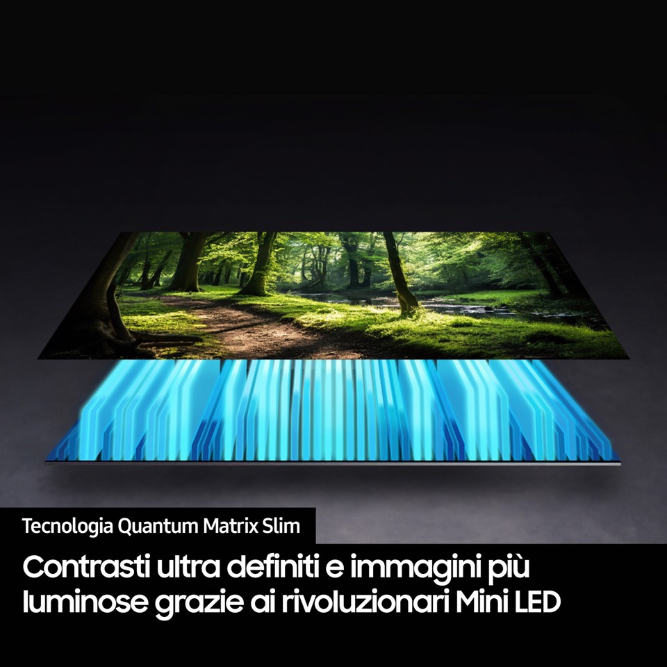 Samsung Neo QLED AI TV 55" QE55QN70FAUXZT 4K Mini LED, Processore NQ4 AI Gen2, 4K AI Upscaling, Motion Xcelerator 144Hz, Neo Quantum HDR, OTS Lite, AirSlim Design, Vision AI Smart TV, 2025