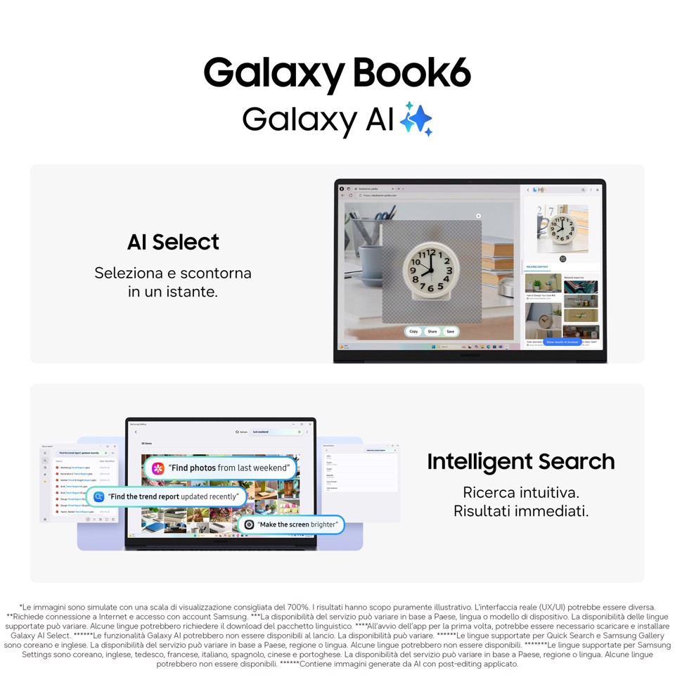 Samsung NP760VJG-KG3IT laptop Copilot+ PC Intel Core Ultra 7 355 Computer portatile 40,6 cm (16") WUXGA 16 GB LPDDR5x-SDRAM 512 GB SSD Wi-Fi 6E (802.11ax) Windows 11 Home Grigio