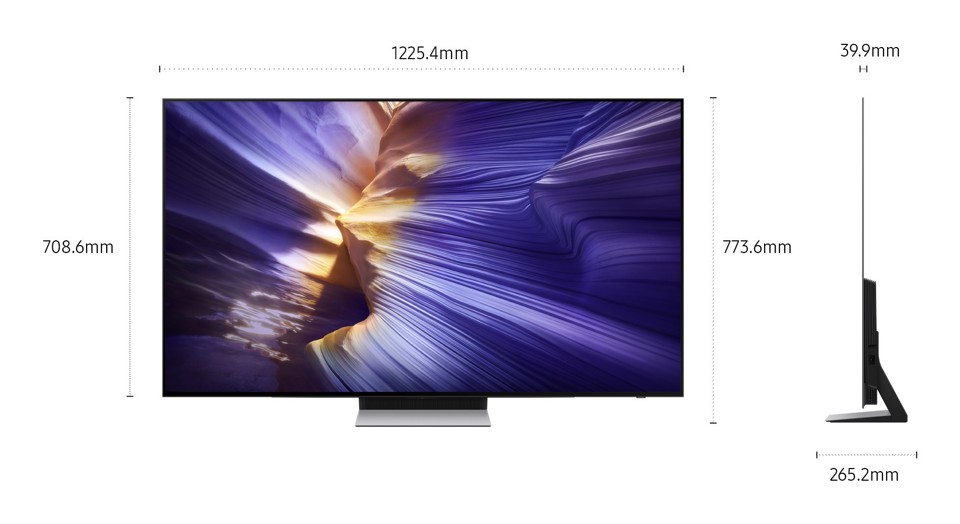Samsung OLED AI TV 55" QE55S90FAEXZT 4K, Processore NQ4 AI Gen3, 4K AI Upscaling Pro, Schermo antiriflesso, OLED HDR, Dolby Atmos & OTS Lite, Laser Slim Design, Vision AI Smart TV, 2025