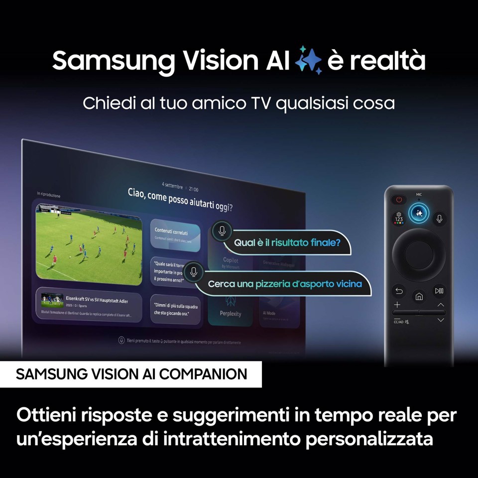 Samsung OLED AI TV 55" QE55S90FAEXZT 4K, Processore NQ4 AI Gen3, 4K AI Upscaling Pro, Schermo antiriflesso, OLED HDR, Dolby Atmos & OTS Lite, Laser Slim Design, Vision AI Smart TV, 2025