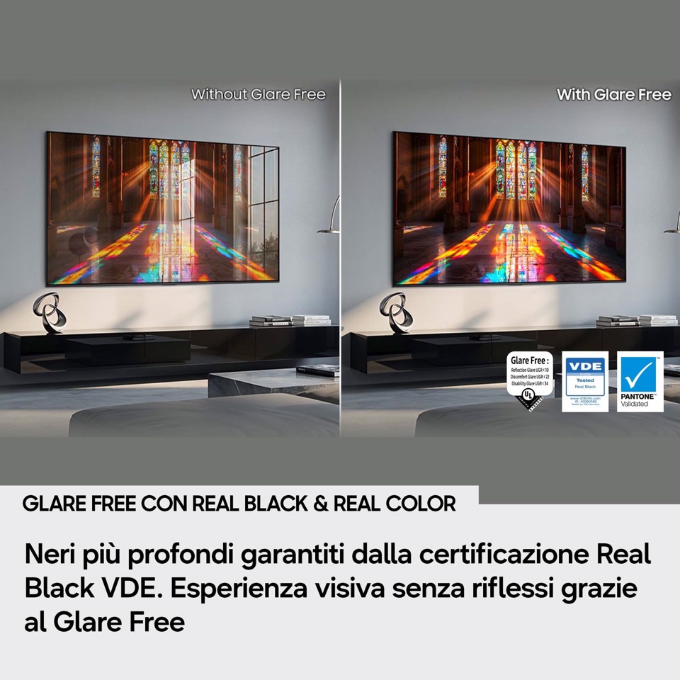 Samsung OLED AI TV 83" QE83S90HAEXZT 4K, Processore NQ4 AI Gen3, 4K AI Upscaling Pro, Glare Free, OLED HDR+, Motion Xcelerator 165Hz, Dolby Atmos & OTS Lite, Laser Slim Design, Vision AI Smart TV, 2026