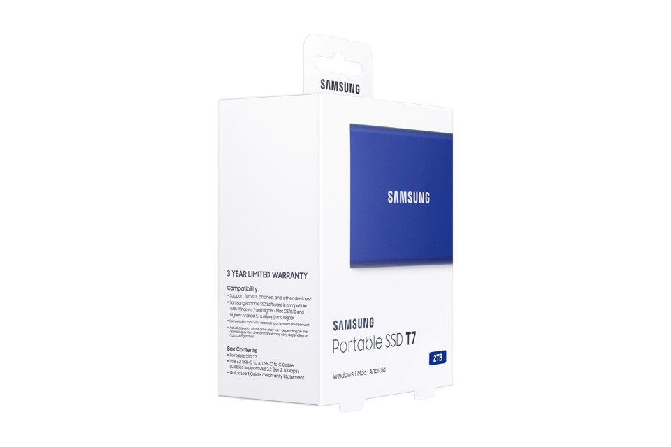 Samsung Portable SSD T7 2 TB Blu