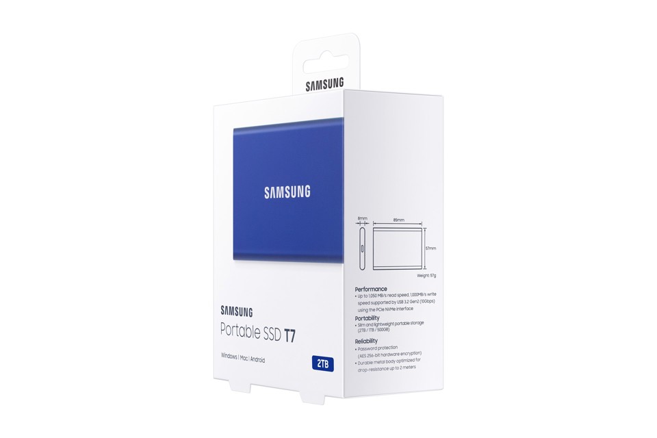 Samsung Portable SSD T7 2 TB Blu
