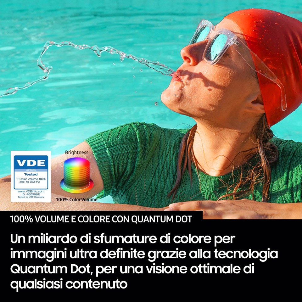 Samsung QLED AI TV 43" QE43Q7FAAUXZT 4K, Processore Q4 AI, 4K Upscaling, Color Booster Pro, OTS Lite, Slim Look Design, Vision AI Smart TV, 2025