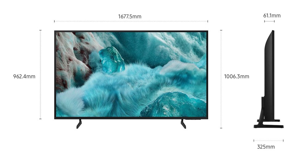 Samsung QLED AI TV 75" QE75Q7FAAUXZT 4K, Processore Q4 AI, 4K Upscaling, Color Booster Pro, OTS Lite, Slim Look Design, Vision AI Smart TV, 2025