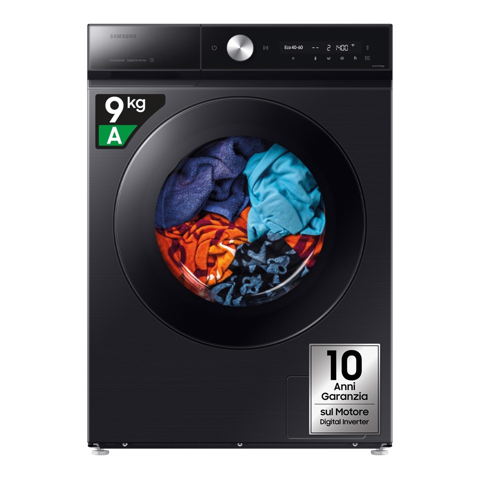 Samsung QuickDrive 8000 Series WW90DB8U95GB lavatrice Caricamento frontale 9 kg 1400 Giri/min Nero