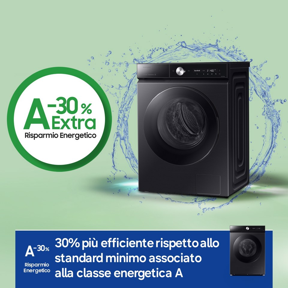 Samsung QuickDrive 8000 Series WW90DB8U95GB lavatrice Caricamento frontale 9 kg 1400 Giri/min Nero