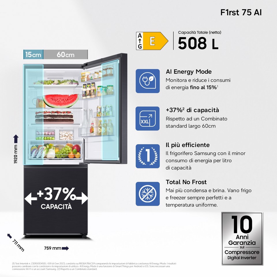 Samsung RB50DG601EB1 Libera installazione 508 L Antracite