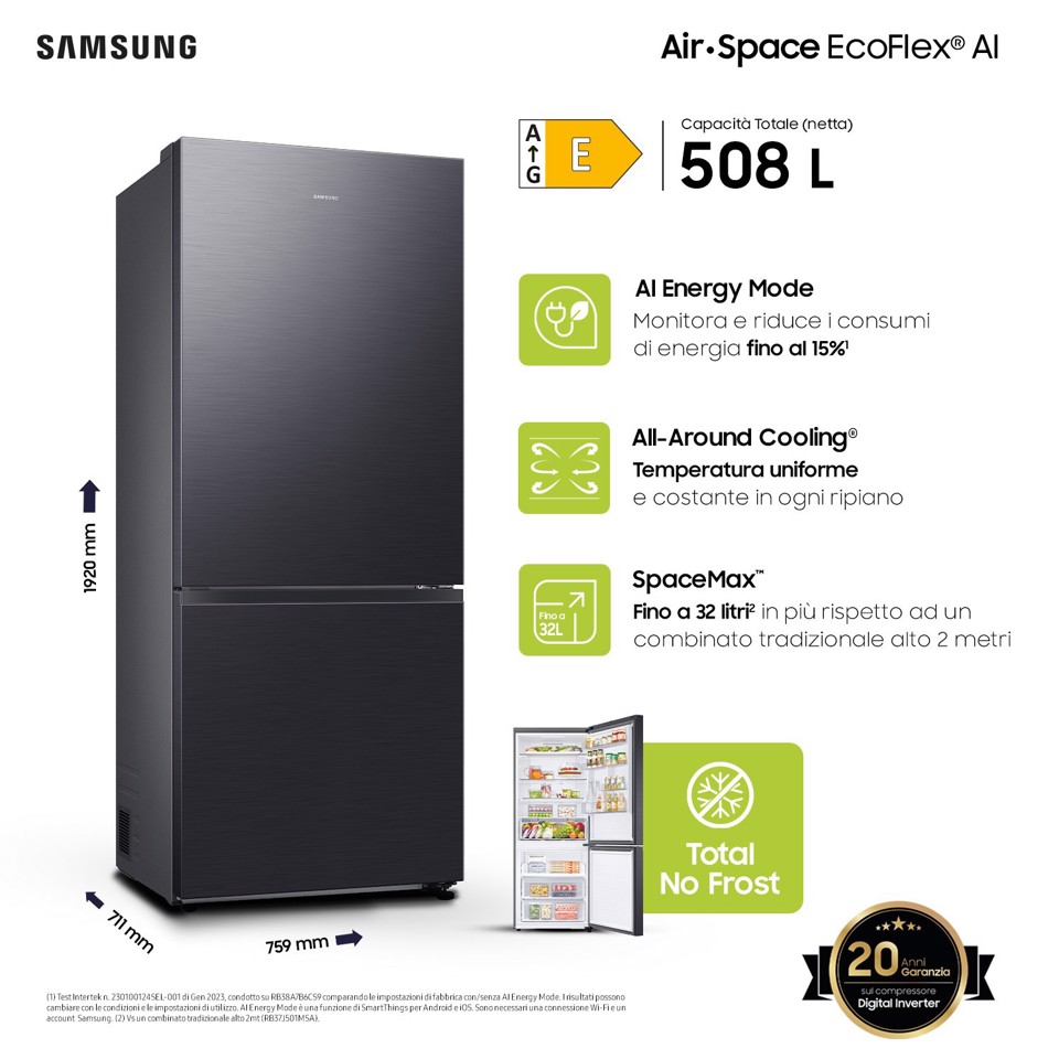 Samsung RB50DG601EB1 Libera installazione 508 L Antracite