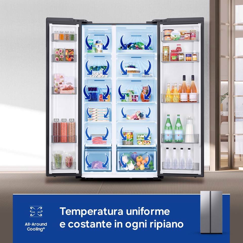 Samsung RS57DG400EM9 frigorifero side-by-side Libera installazione 583 L Acciaio inox
