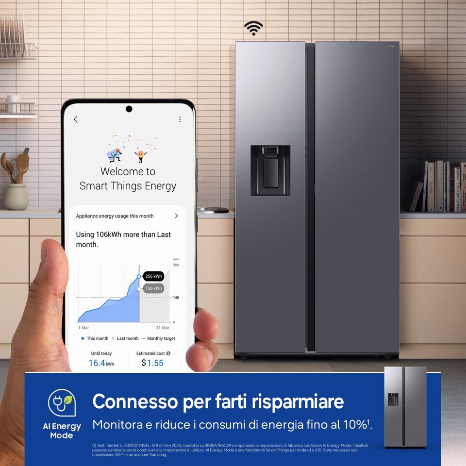 Samsung RS80F67KCTEF frigorifero side-by-side Libera installazione 634 L Acciaio inox