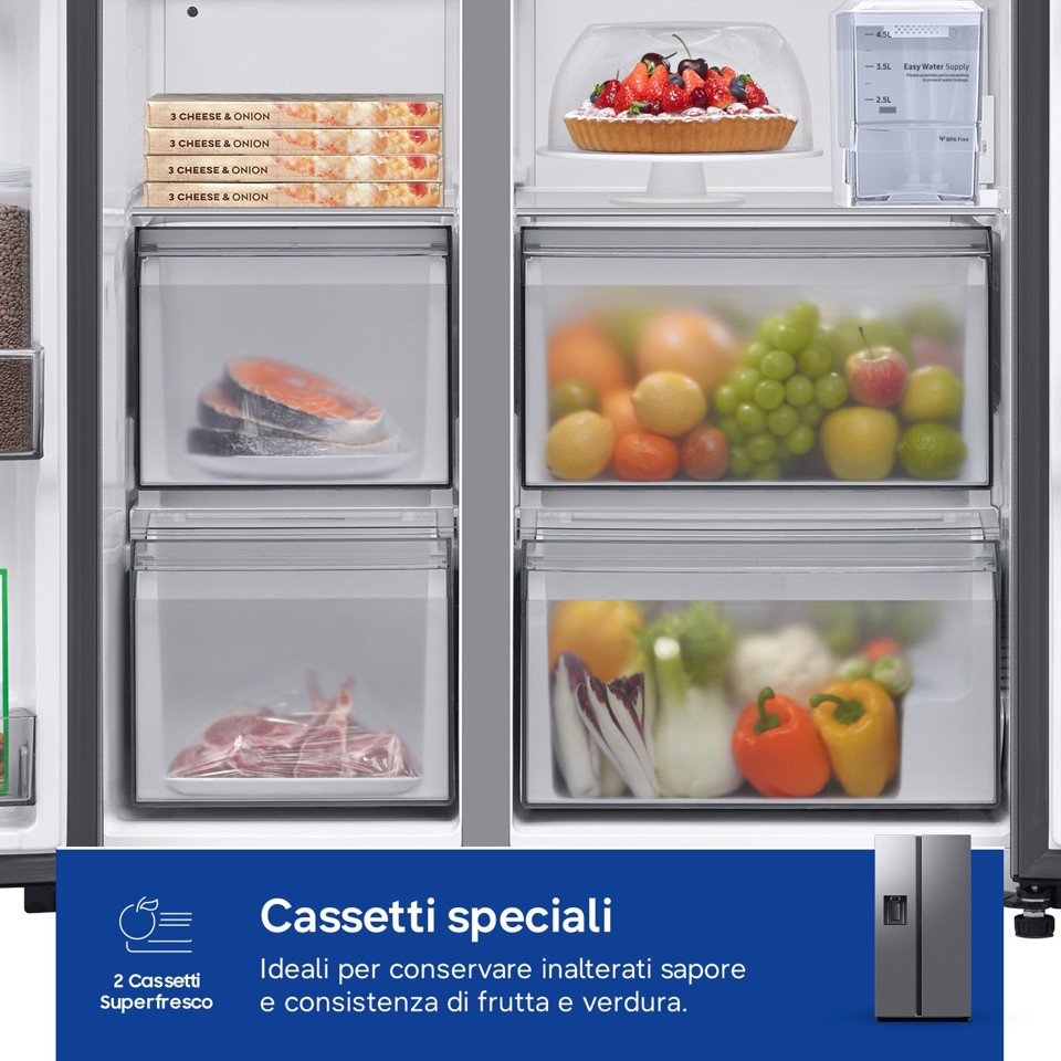 Samsung RS80F67KCTEF frigorifero side-by-side Libera installazione 634 L Acciaio inox