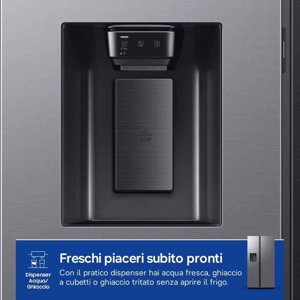 Samsung RS80F67KCTEF frigorifero side-by-side Libera installazione 634 L Acciaio inox