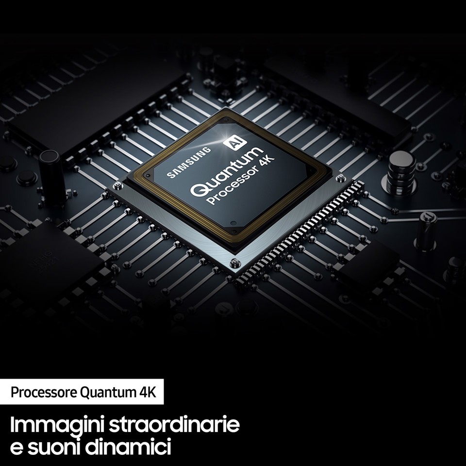 Samsung Series 7 TV QLED 4K 55” QE55Q70B Smart TV Wi-Fi Titan Gray 2022, Processore Quantum 4K, Retroilluminazione LED, Gaming mode, Suono dinamico