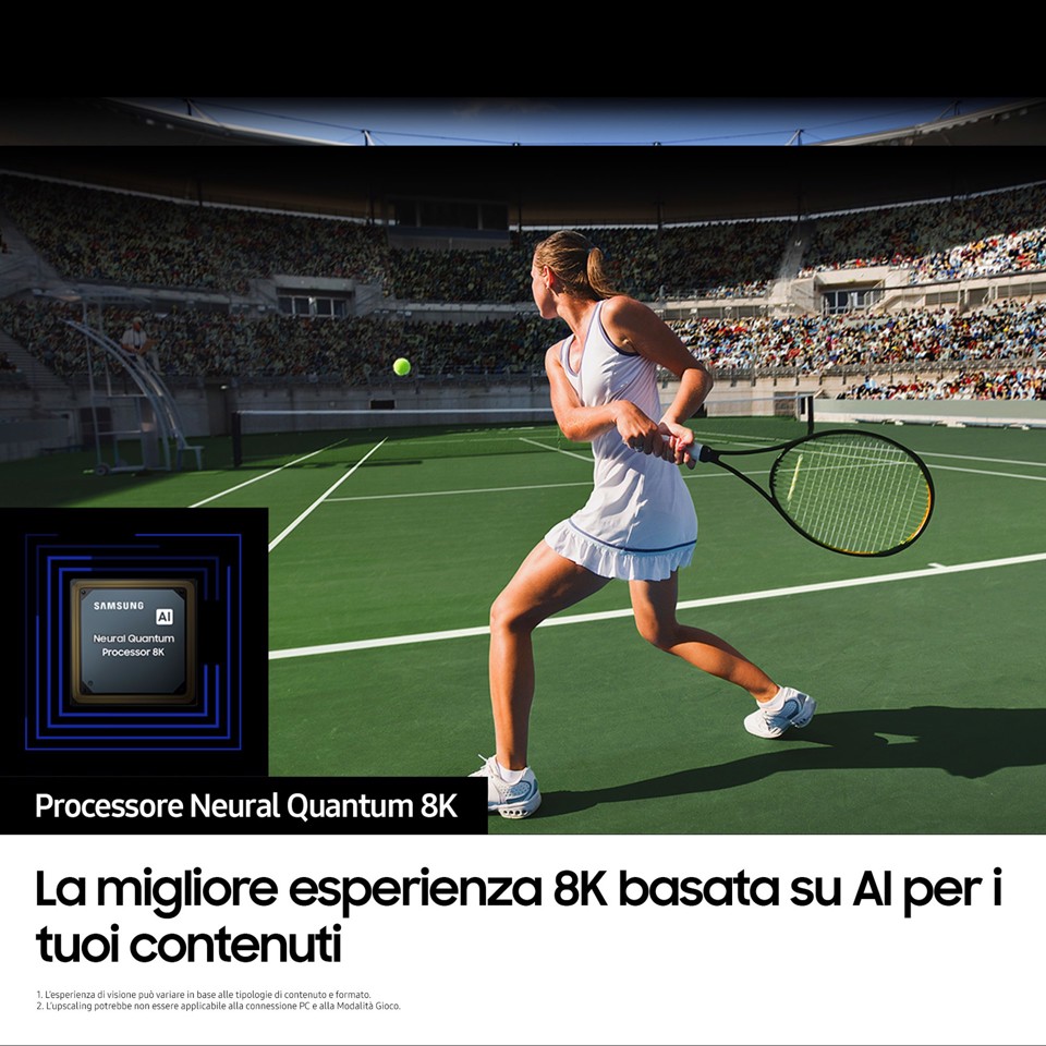 Samsung Series 8 TV QE65QN800CTXZT Neo QLED 8K, Smart TV 65" Processore Neural Quantum 8K, Dolby Atmos e OTS+, Titan Black 2023