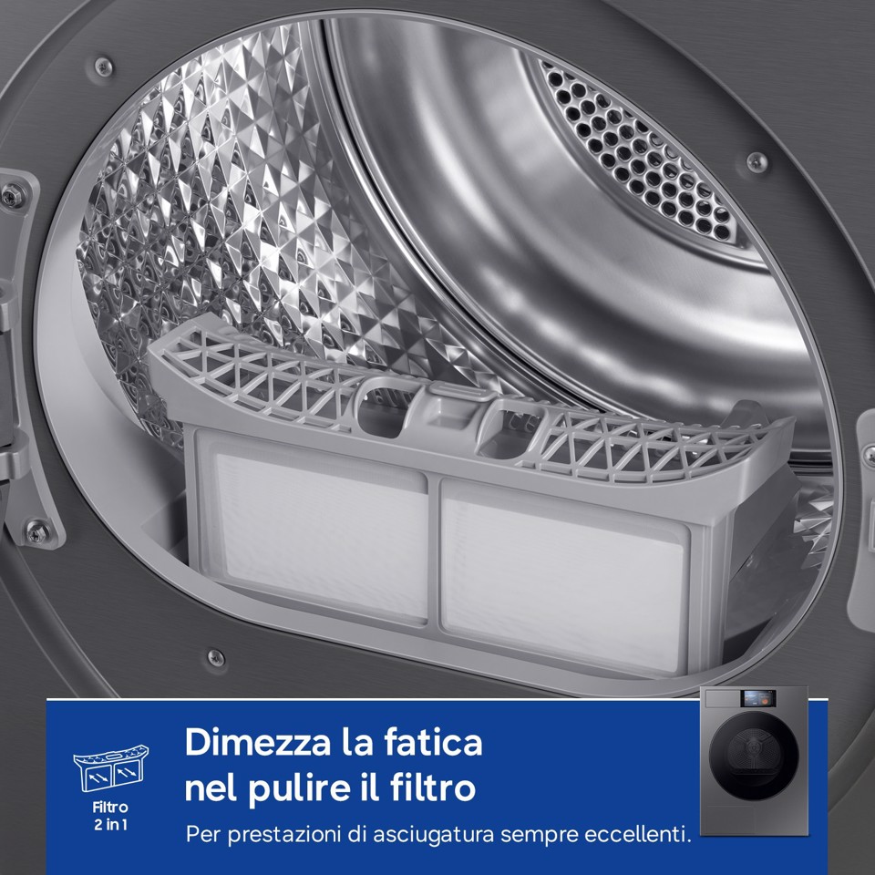 Samsung Series 9 DV90F09F4S asciugatrice Libera installazione Caricamento frontale 9 kg Grigio scuro