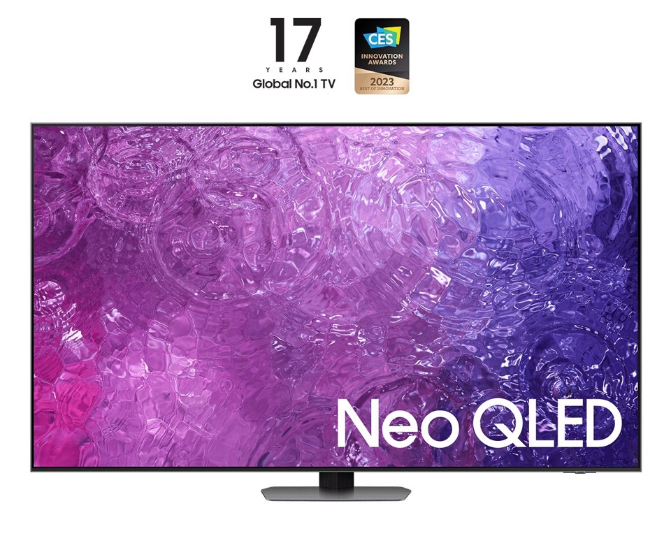 Samsung Series 9 TV QE55QN90CATXZT Neo QLED 4K, Smart TV 55" Processore Neural Quantum 4K, Dolby Atmos e OTS+, Carbon Silver 2023