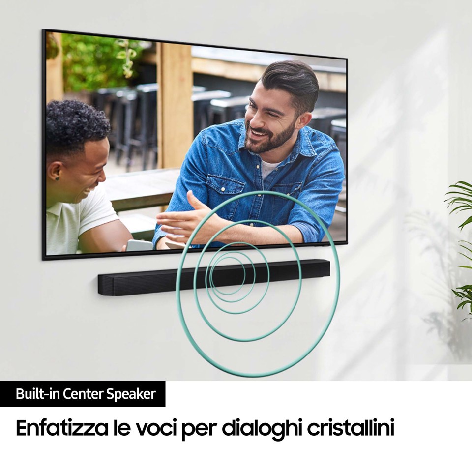 Samsung Soundbar HW-B650D/ZF Serie B, 4 Speaker, Wireless Dolby 5.1ch, Audio a 3.1 Canali, Surround sound expansion, Compatibile con Alexa e Google Assistant, Black 2024
