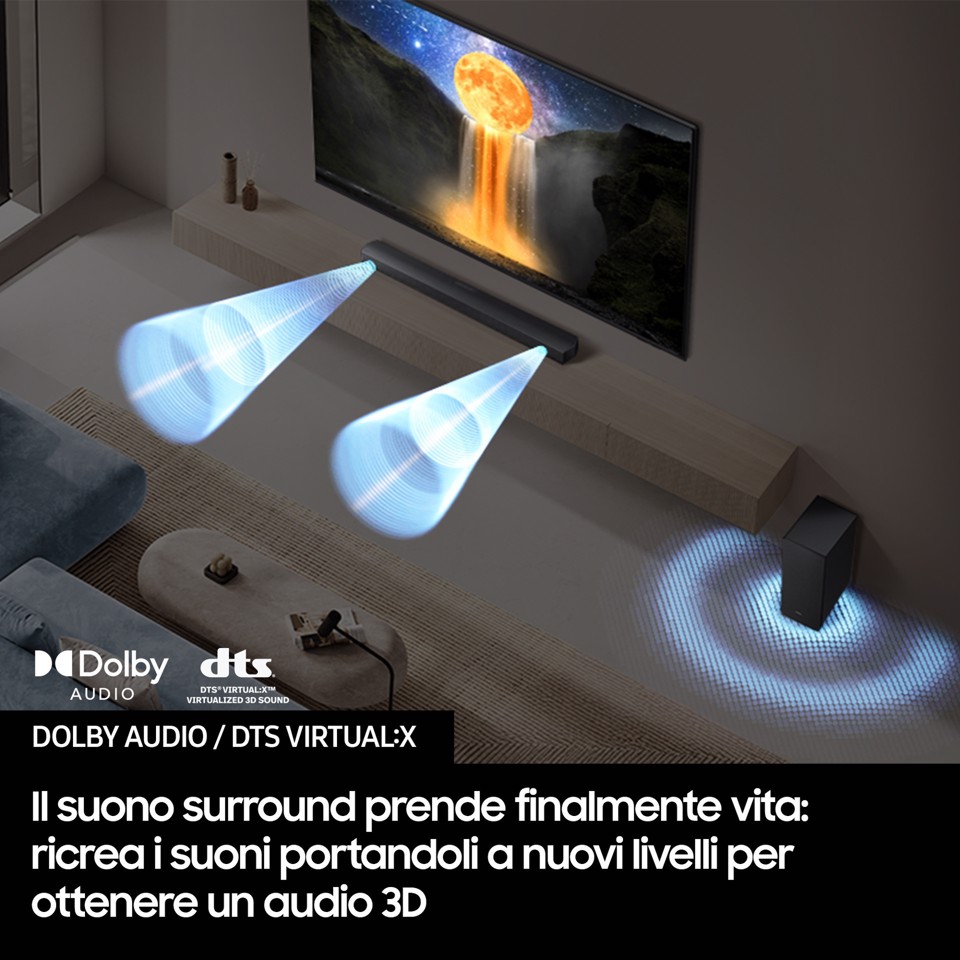 Samsung Soundbar HW-B650F/ZF, Audio 3.1 canali, Wireless Dolby 5.1ch, 2025