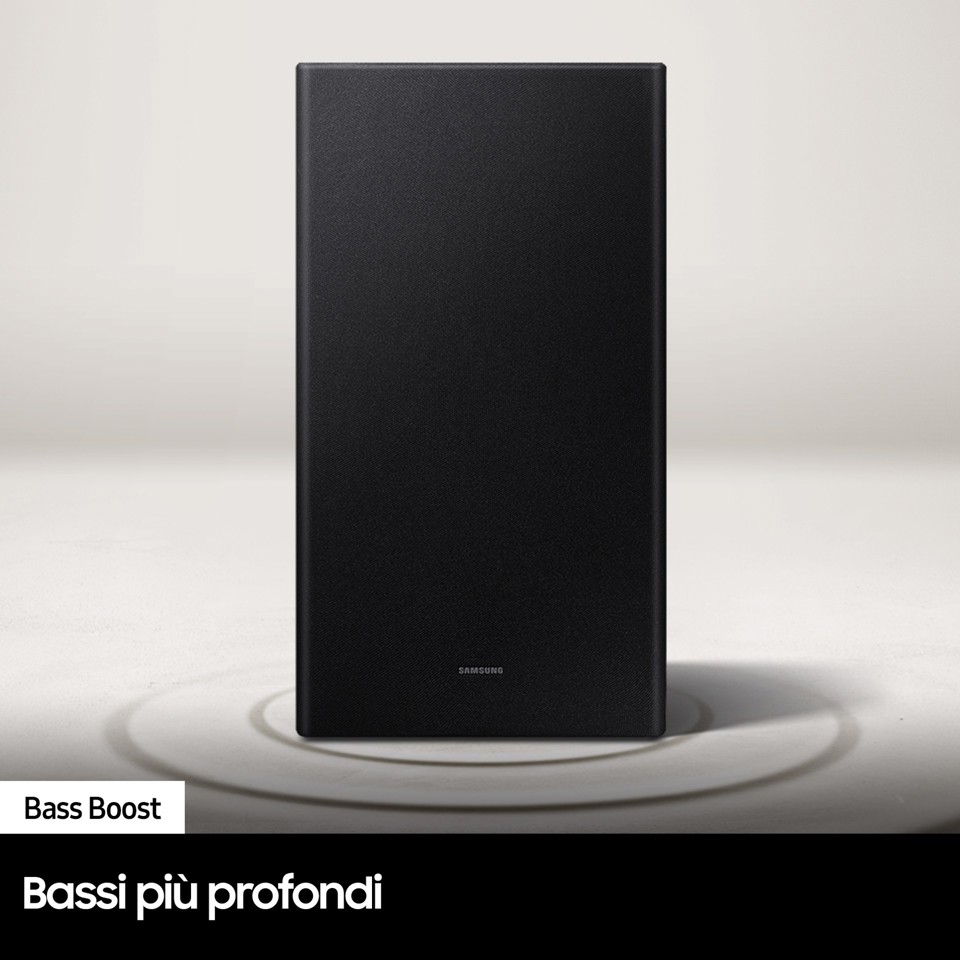 Samsung Soundbar HW-B650/ZF con subwoofer 3.1 canali 430W 2022, audio 3D, suono bilanciato, uniforme e ottimizzato, bassi profondi