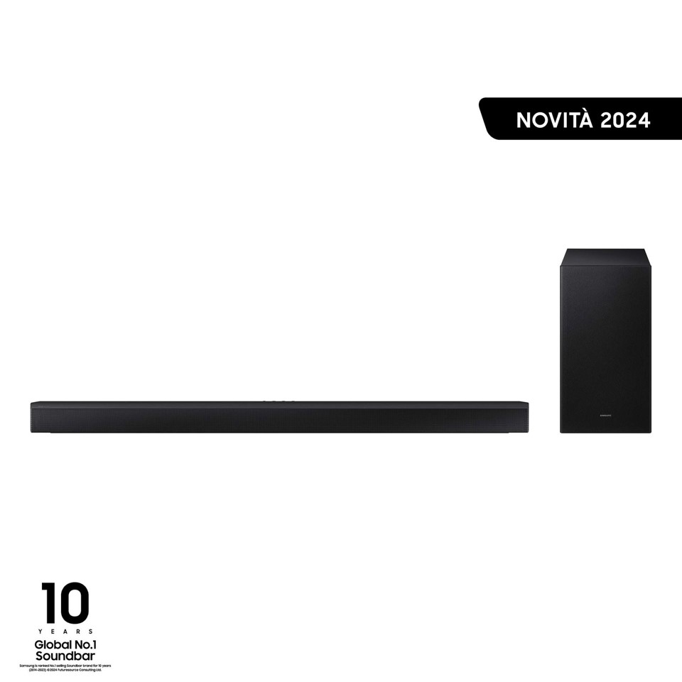 Samsung Soundbar HW-B750D/ZF Serie B, 6 Speaker, Wireless Dolby 5.1ch, Audio a 5.1 Canali, Surround sound expansion, Compatibile con Alexa e Google Assistant, Black 2024