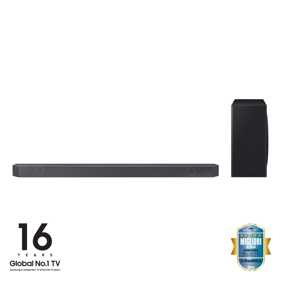 Samsung Soundbar HW-Q800B/ZF con subwoofer 5.1.2 canali 360W 2022, audio 3D wireless ottimizzato, effetto cinema surround