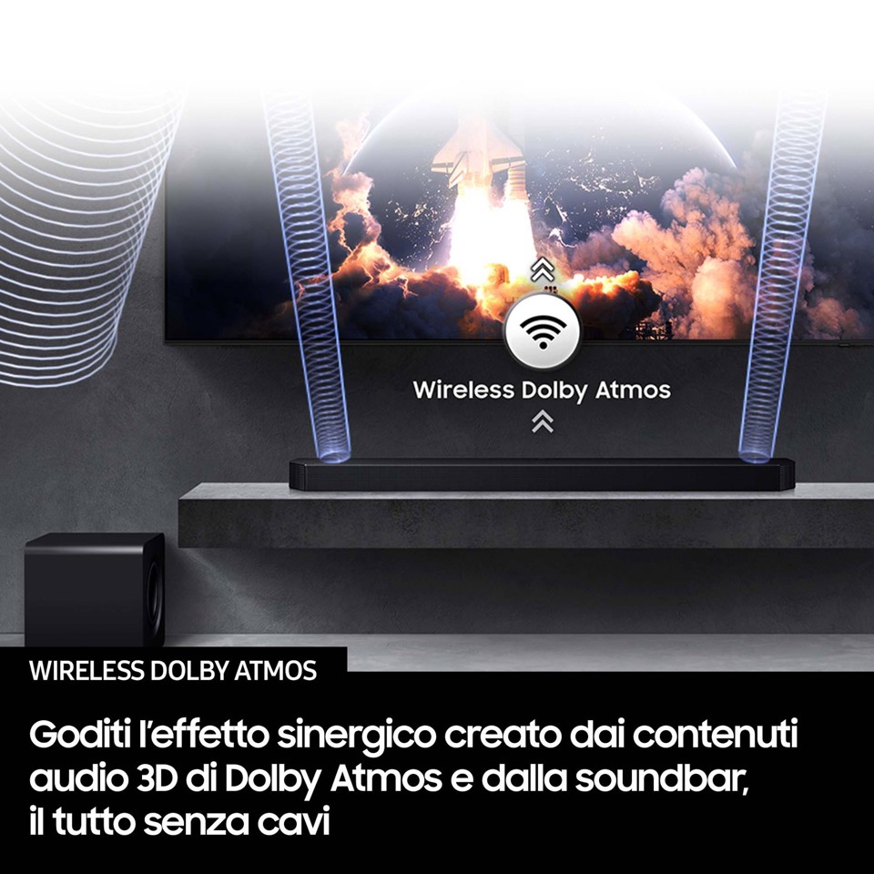 Samsung Soundbar HW-Q800F/ZF, Audio 5.1.2 canali, Wireless Dolby Atmos, 2025