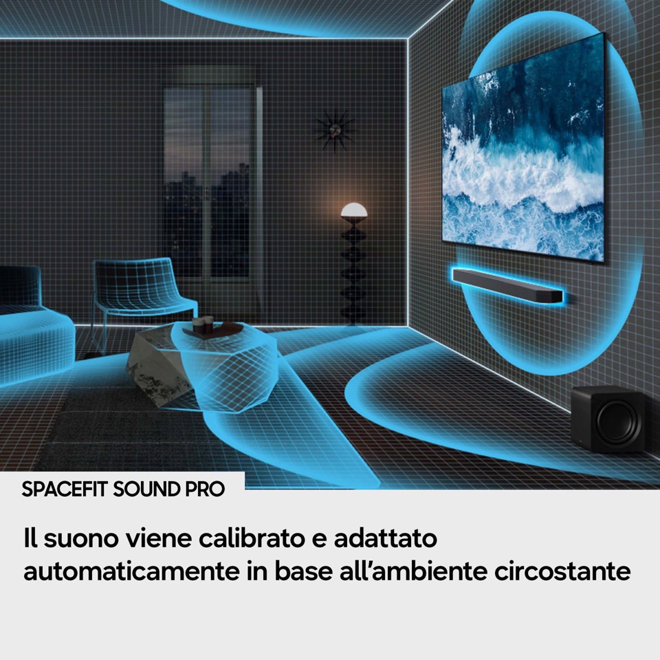 Samsung Soundbar HW-Q930H/XC, Audio 9.1.4 canali, potenza 580W, Active Voice Amplifier Pro, Bluetooth 5.3, Q-Symphony, Wireless Dolby Atmos, 2026