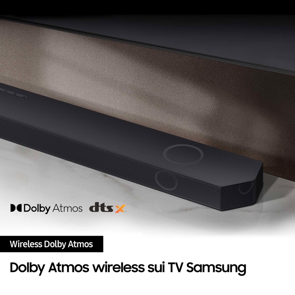 Samsung Soundbar HW-Q990C/ZF Serie Q, 22 speaker, Wireless Dolby Atmos, Audio a 11.1.4 canali, Q-Simphony, Compatibile con Alexa e Google Assistant, Black 2023