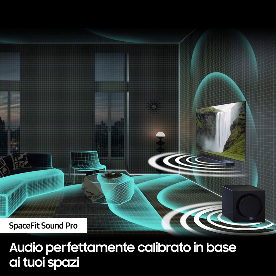 Samsung Soundbar HW-Q990C/ZF Serie Q, 22 speaker, Wireless Dolby Atmos, Audio a 11.1.4 canali, Q-Simphony, Compatibile con Alexa e Google Assistant, Black 2023