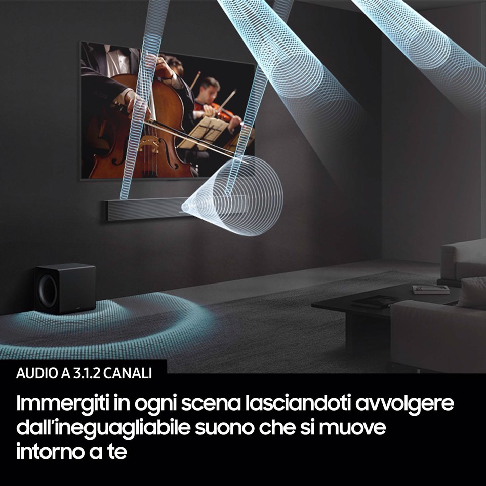Samsung Soundbar HW-QS700F/ZF, Audio 3.1.2 canali, Wireless Dolby Atmos, 2025