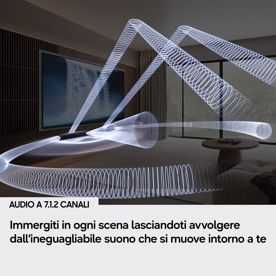 Samsung Soundbar HW-QS90H/XC, Audio 7.1.2 canali, potenza 330W, Active Voice Amplifier Pro, Bluetooth 5.3, Q-Symphony, Wireless Dolby Atmos, 2026