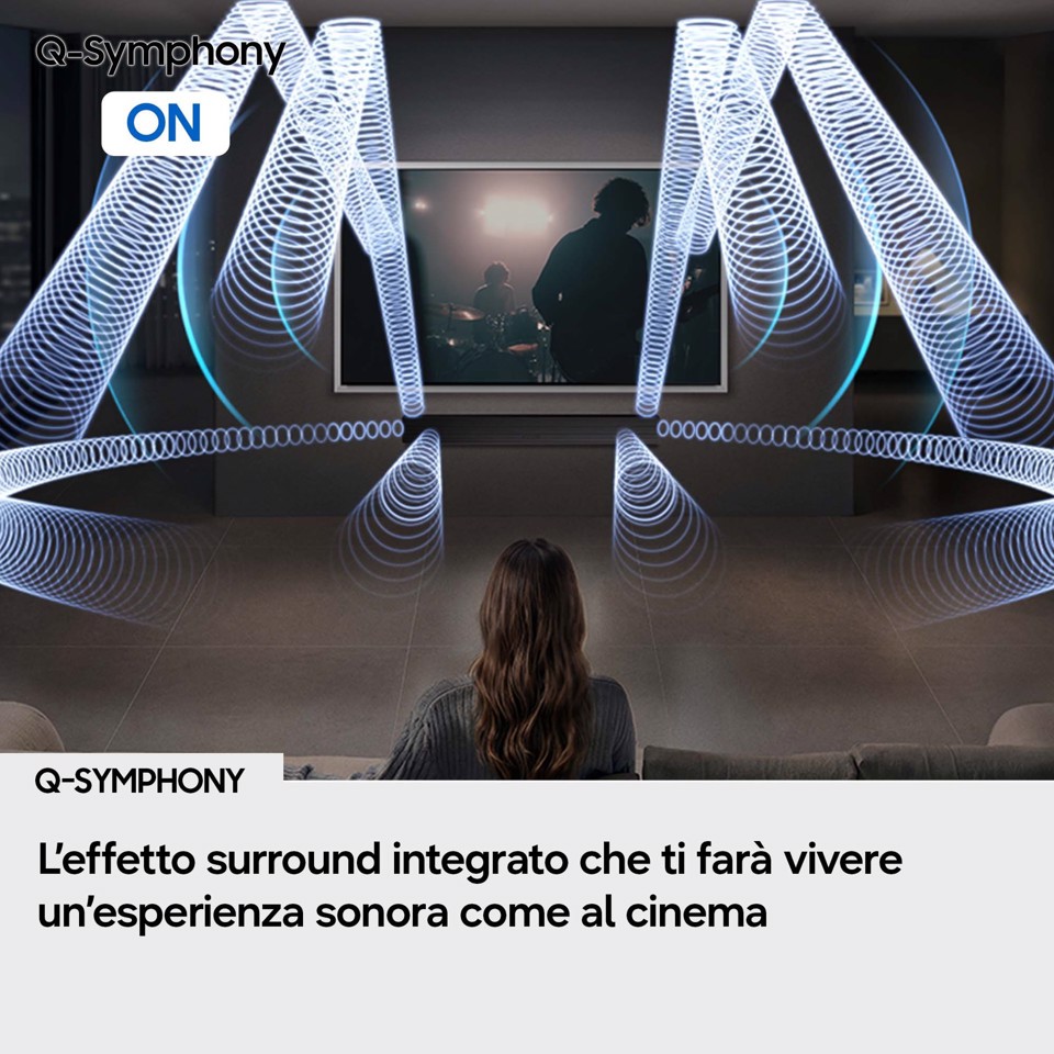 Samsung Soundbar HW-QS90H/XC, Audio 7.1.2 canali, potenza 330W, Active Voice Amplifier Pro, Bluetooth 5.3, Q-Symphony, Wireless Dolby Atmos, 2026
