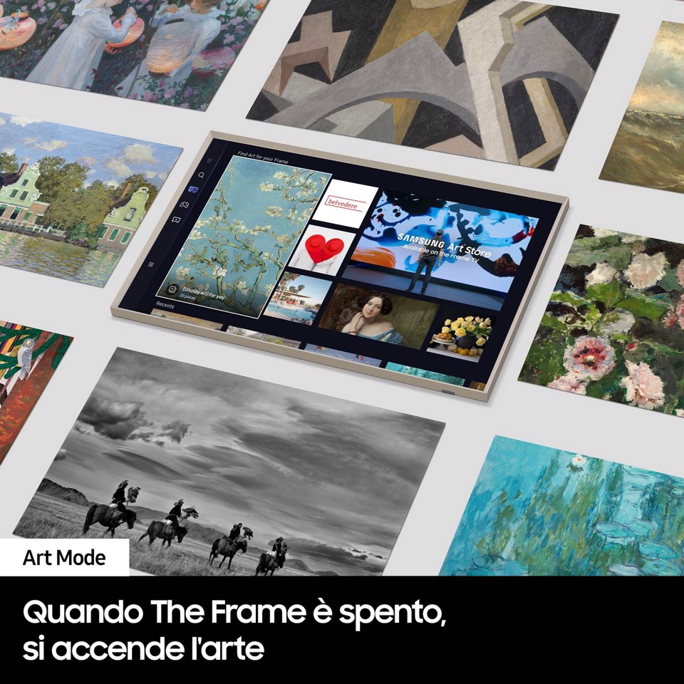 Samsung The Frame Lifestyle TV QE32LS03CBUXZT QLED Full HD, Smart TV 32" Matte Display, OTS Lite, Black 2023