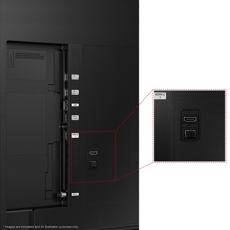 Samsung TV Crystal UHD 4K 43” UE43DU8070UXZT Smart TV Wi-Fi Black 2024, Processore Crystal 4K, 4K Upscaling, AirSlim Design, OTS Lite