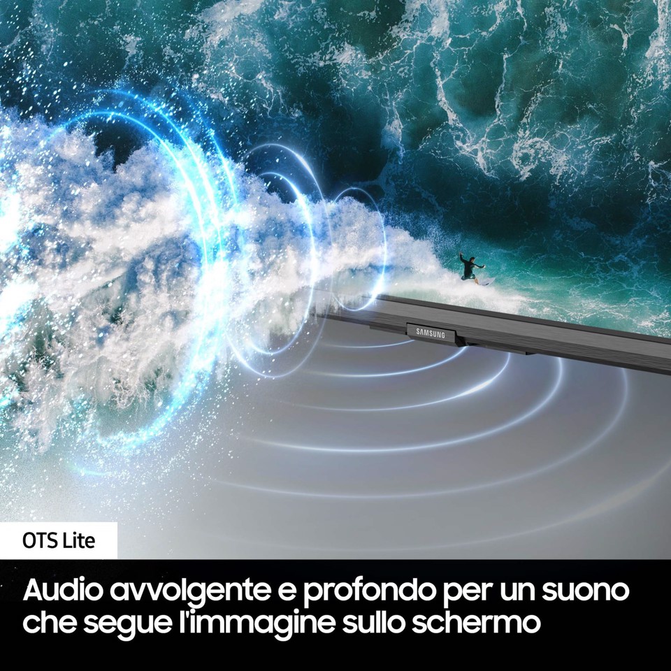Samsung TV Crystal UHD 4K 98” UE98DU9070UXZT Smart TV Wi-Fi Graphite Black, Processore Crystal 4K, 4K Upscaling, Slim Look, OTS Lite