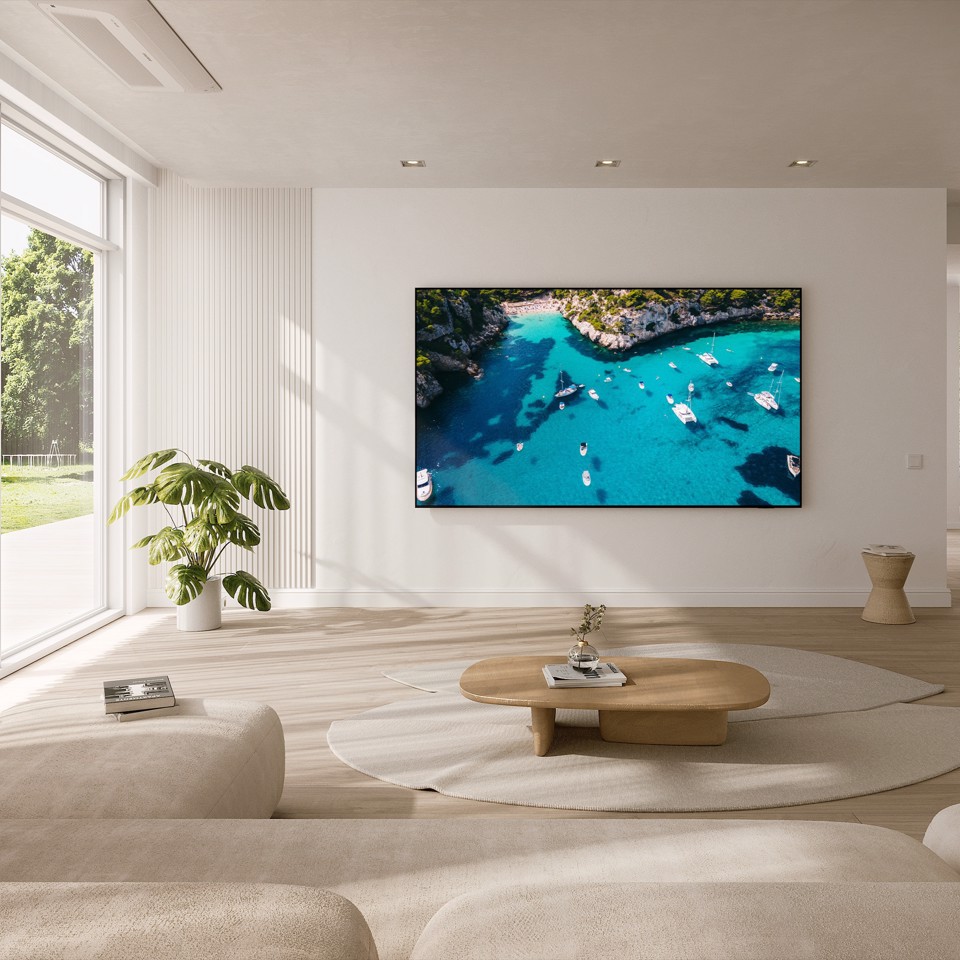 Samsung TV Crystal UHD 4K 98” UE98DU9070UXZT Smart TV Wi-Fi Graphite Black, Processore Crystal 4K, 4K Upscaling, Slim Look, OTS Lite