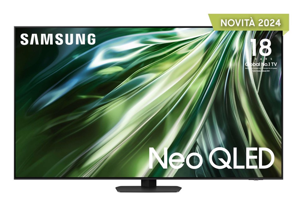 Samsung TV Neo QLED 4K 55" QE55QN90DATXZT Smart TV Wi-Fi Titan Black 2024, Processore NQ4 AI GEN2, Tecnologia Quantum Matrix, Neo Slim Design, Dolby Atmos