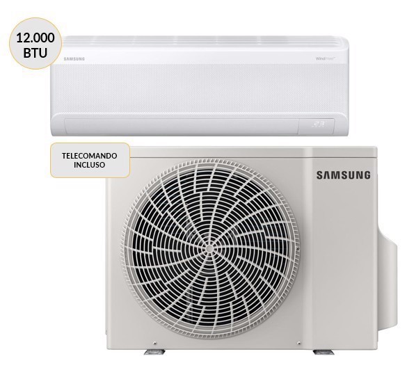 Samsung WindFree Condizionatore MONO split 12000btu Wi-Fi AR60F12C1AWNEU + AR60F12C1AWXEU Climatizzatore Fisso
