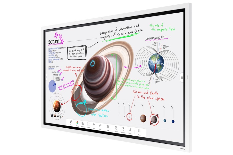 Samsung WM55B lavagna interattiva 139,7 cm (55") 3840 x 2160 Pixel Touch screen Grigio, Bianco