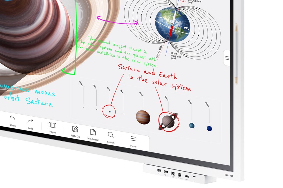 Samsung WM55B lavagna interattiva 139,7 cm (55") 3840 x 2160 Pixel Touch screen Grigio, Bianco