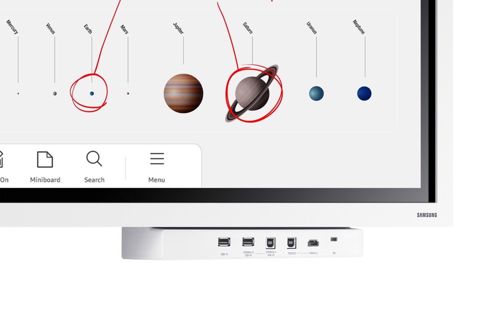 Samsung WM65B lavagna interattiva 165,1 cm (65") 3840 x 2160 Pixel Touch screen Grigio, Bianco