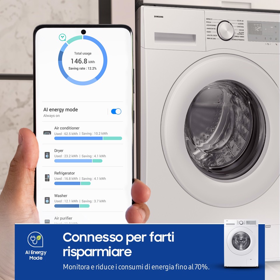 Samsung WW90CGC04DTH lavatrice Caricamento frontale 9 kg 1400 Giri/min A Bianco